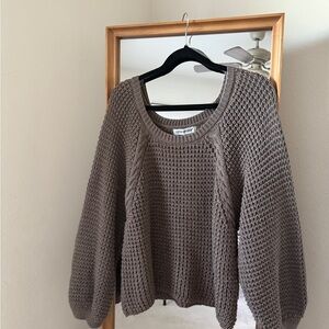 Cotton Emporium Brown Crew Neck Sweater Classic Knit